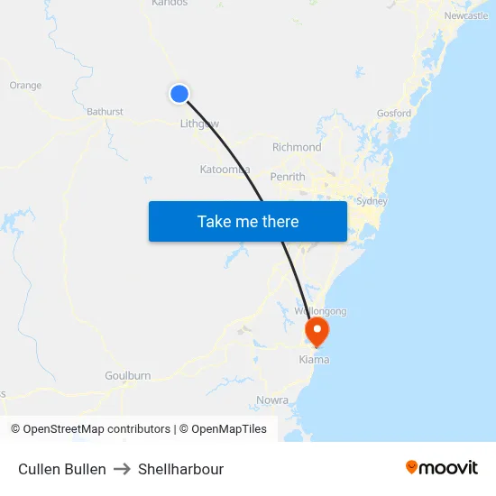 Cullen Bullen to Shellharbour map