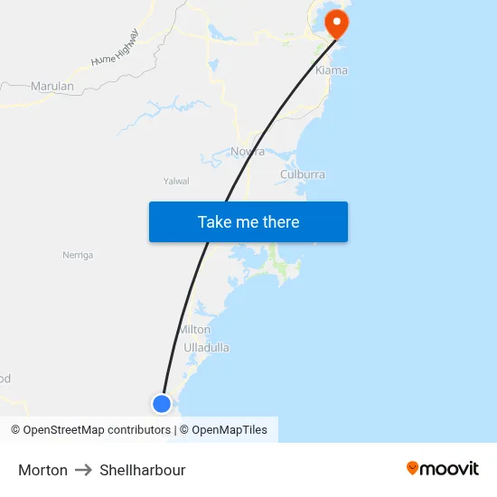 Morton to Shellharbour map