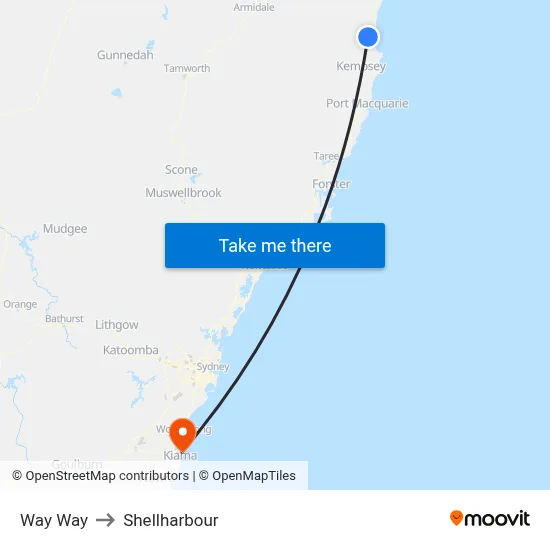 Way Way to Shellharbour map