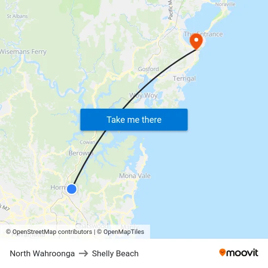 North Wahroonga to Shelly Beach map