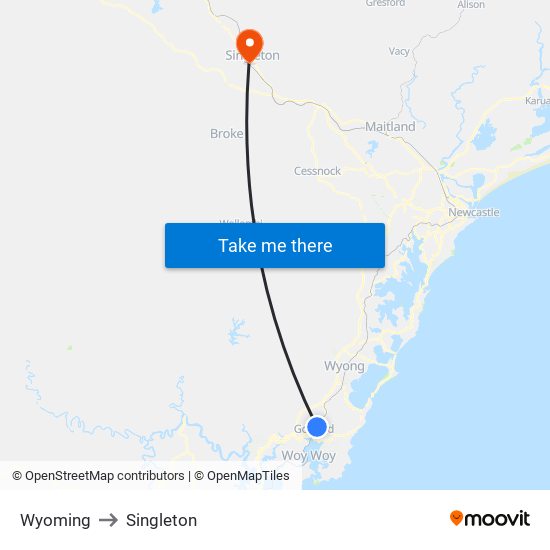 Wyoming to Singleton map