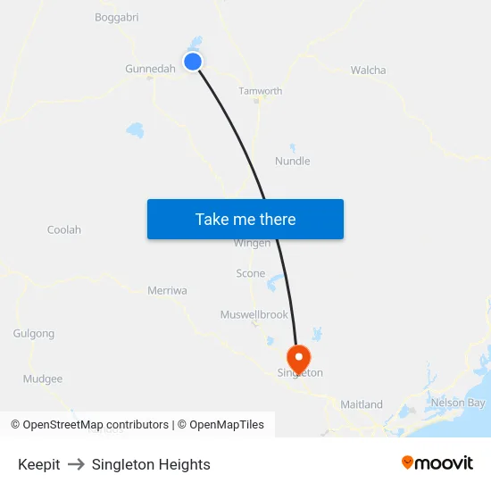 Keepit to Singleton Heights map