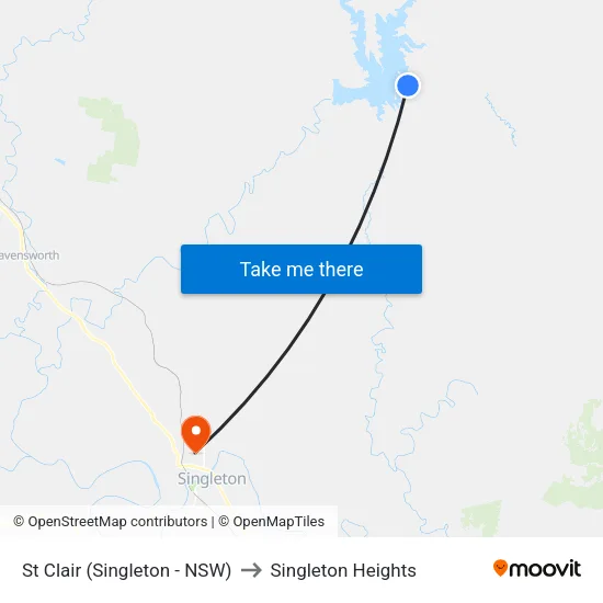 St Clair (Singleton - NSW) to Singleton Heights map