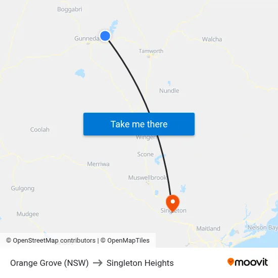 Orange Grove (NSW) to Singleton Heights map