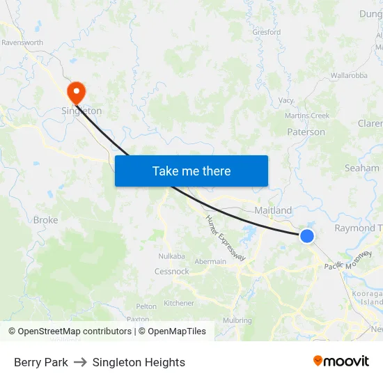 Berry Park to Singleton Heights map