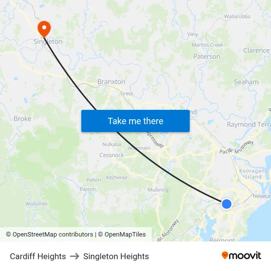 Cardiff Heights to Singleton Heights map
