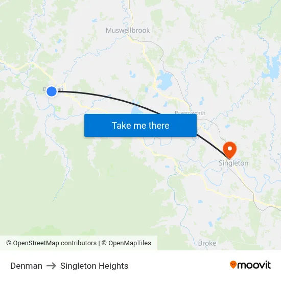 Denman to Singleton Heights map