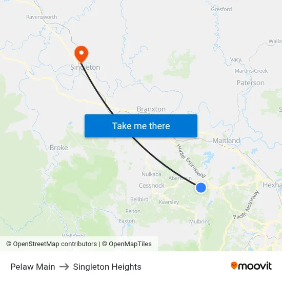 Pelaw Main to Singleton Heights map