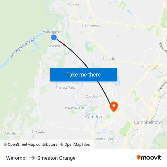 Werombi to Smeaton Grange map