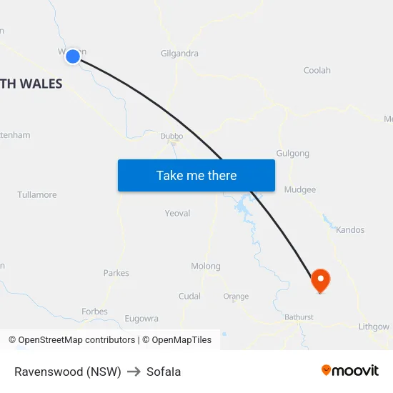 Ravenswood (NSW) to Sofala map