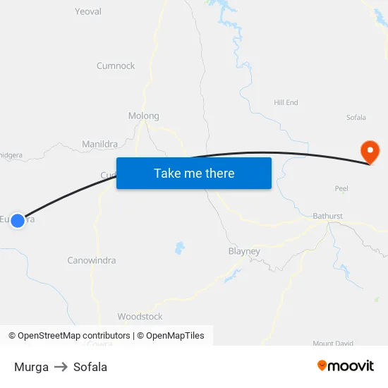 Murga to Sofala map