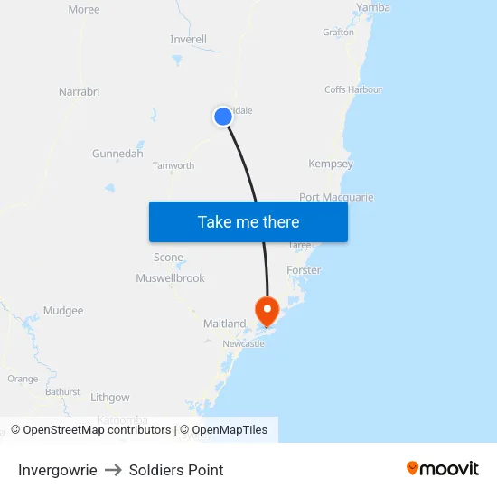 Invergowrie to Soldiers Point map