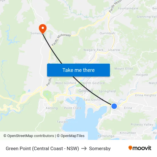 Green Point (Central Coast - NSW) to Somersby map