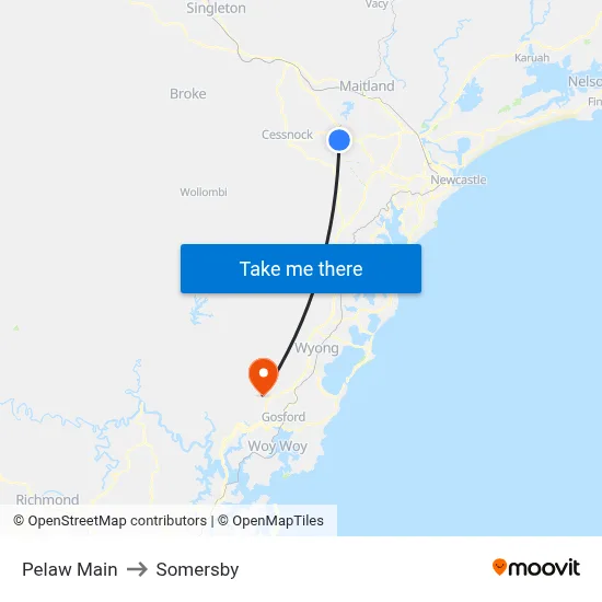Pelaw Main to Somersby map