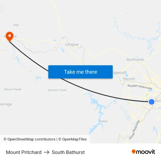 Mount Pritchard to South Bathurst map