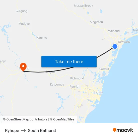 Ryhope to South Bathurst map