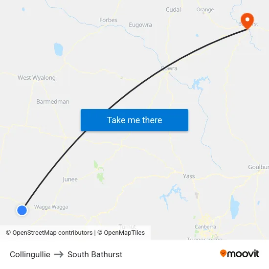 Collingullie to South Bathurst map