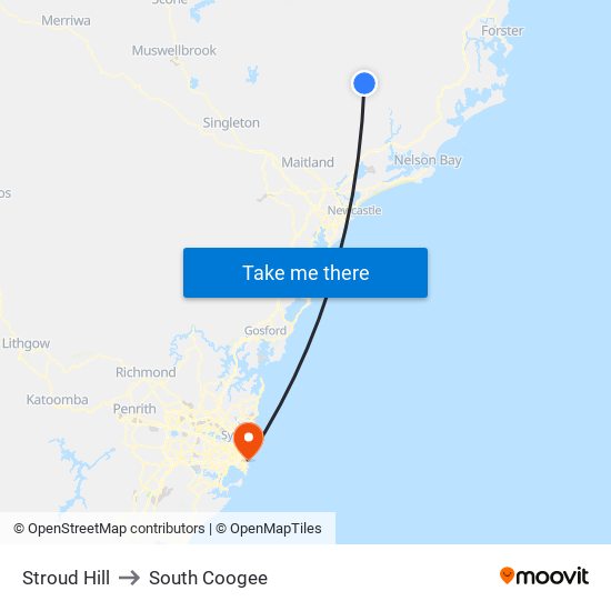 Stroud Hill to South Coogee map