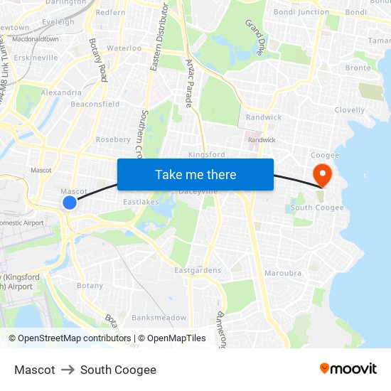 Mascot to South Coogee map