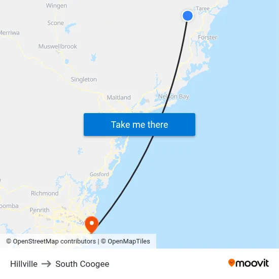 Hillville to South Coogee map