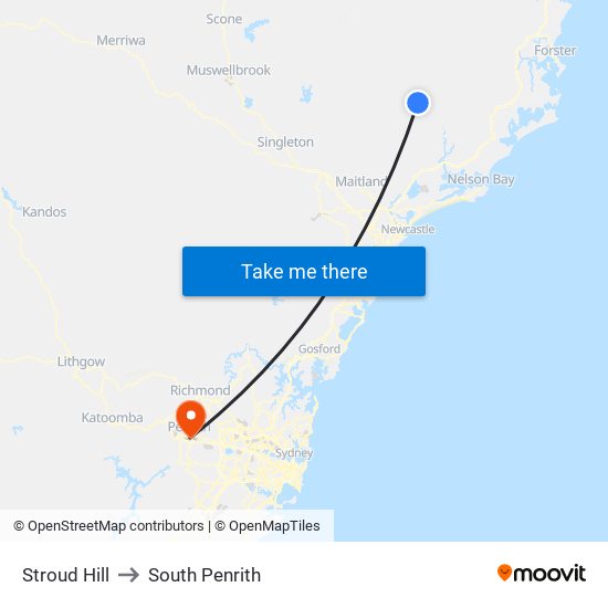 Stroud Hill to South Penrith map