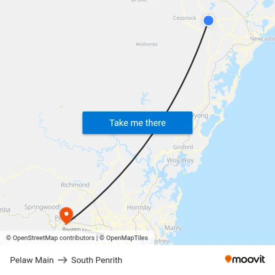Pelaw Main to South Penrith map