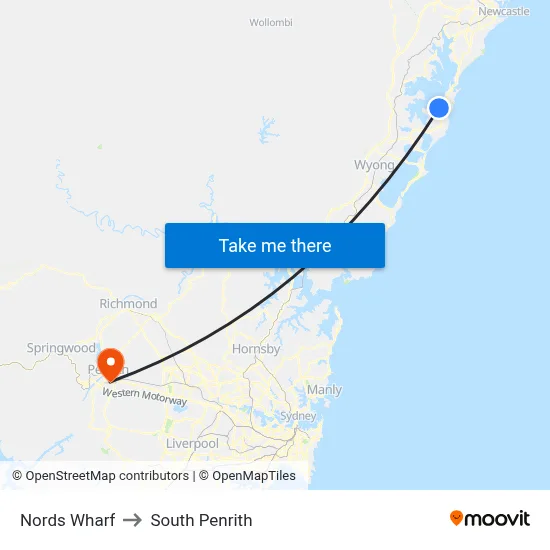 Nords Wharf to South Penrith map