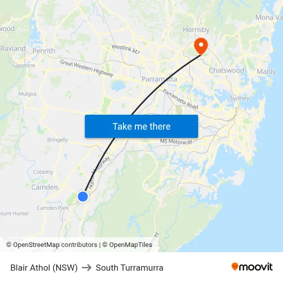 Blair Athol (NSW) to South Turramurra map