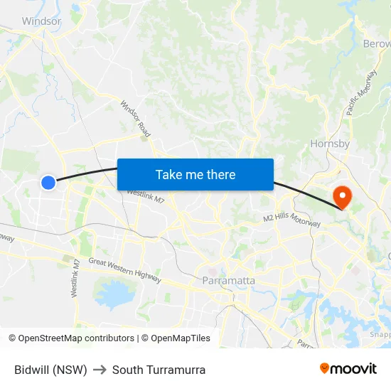 Bidwill (NSW) to South Turramurra map