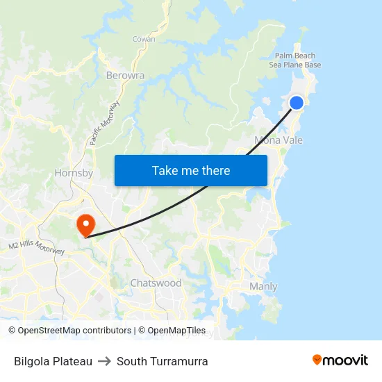 Bilgola Plateau to South Turramurra map