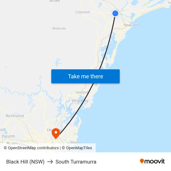 Black Hill (NSW) to South Turramurra map