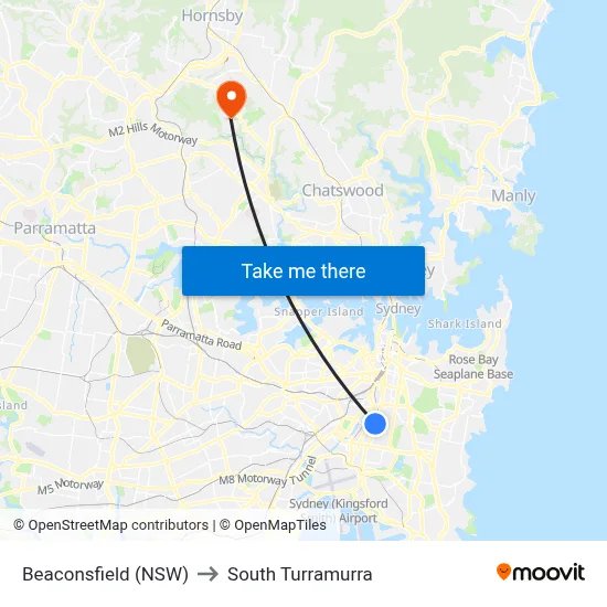 Beaconsfield (NSW) to South Turramurra map