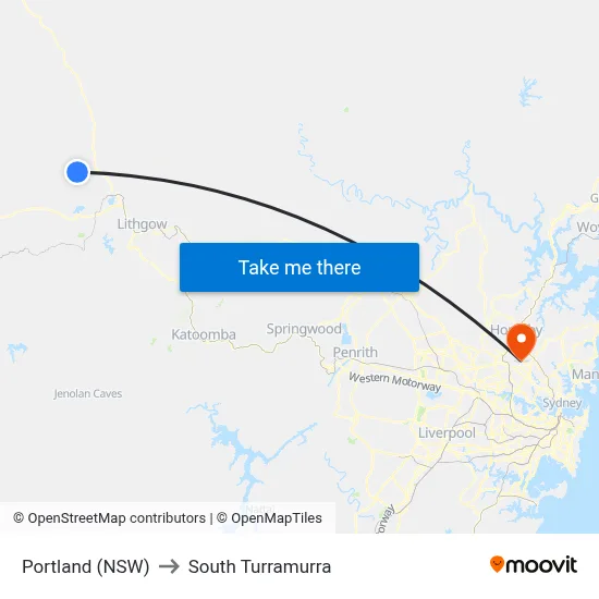 Portland (NSW) to South Turramurra map