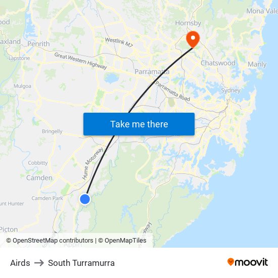 Airds to South Turramurra map