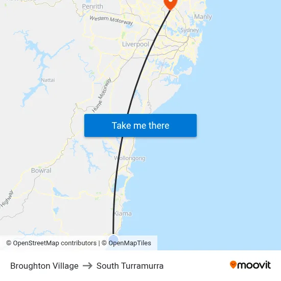 Broughton Village to South Turramurra map
