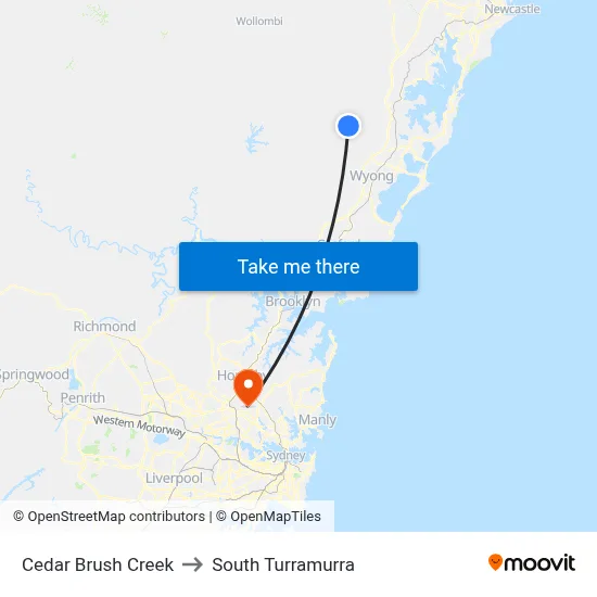 Cedar Brush Creek to South Turramurra map