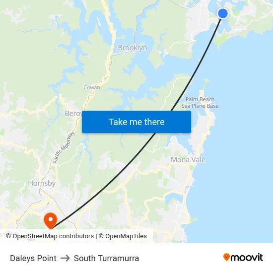 Daleys Point to South Turramurra map
