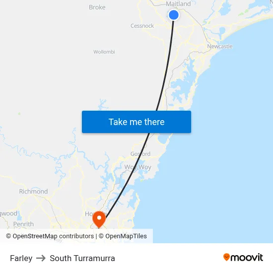 Farley to South Turramurra map
