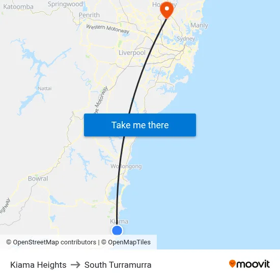 Kiama Heights to South Turramurra map