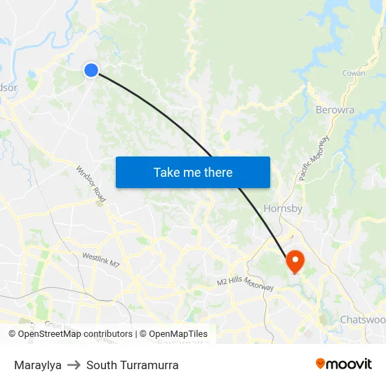 Maraylya to South Turramurra map