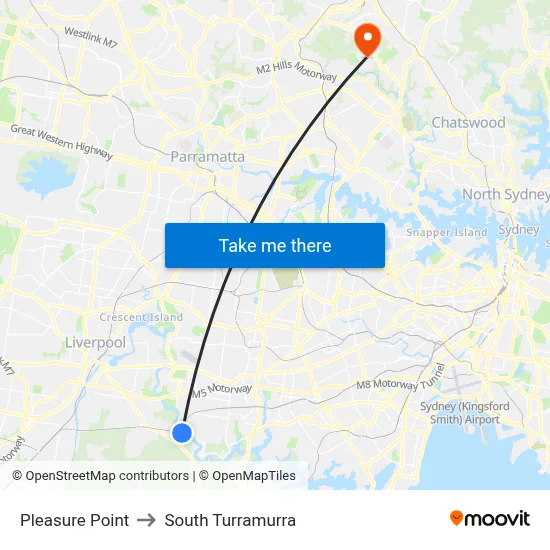 Pleasure Point to South Turramurra map