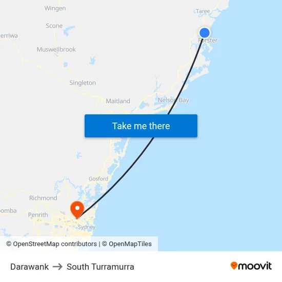 Darawank to South Turramurra map