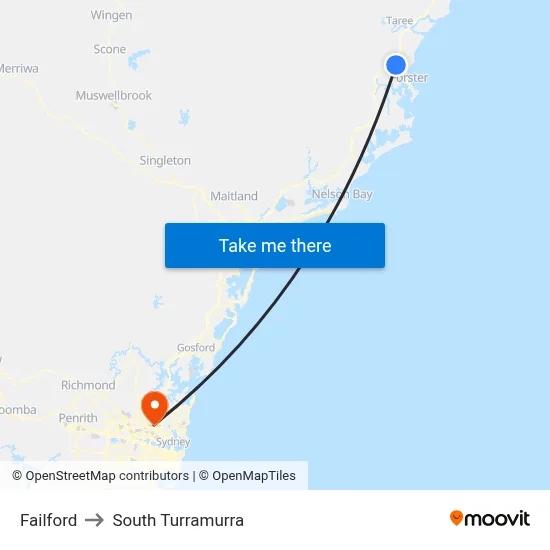 Failford to South Turramurra map