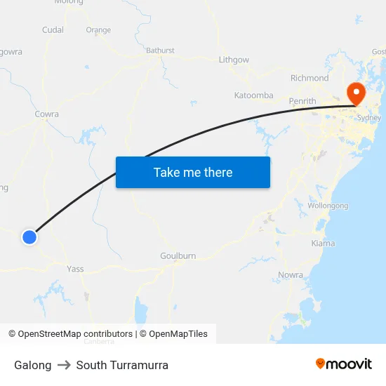 Galong to South Turramurra map