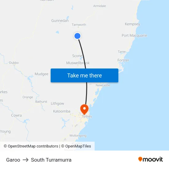 Garoo to South Turramurra map