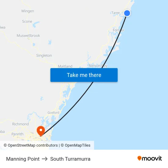 Manning Point to South Turramurra map