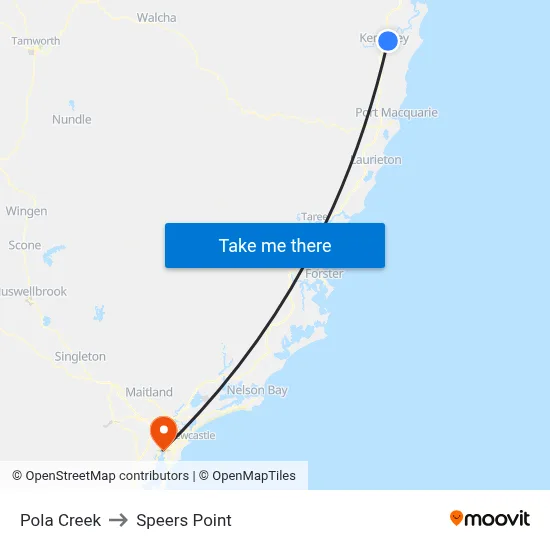 Pola Creek to Speers Point map