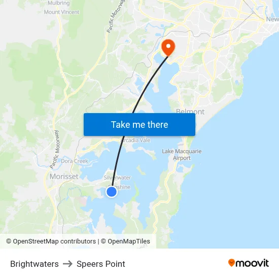 Brightwaters to Speers Point map