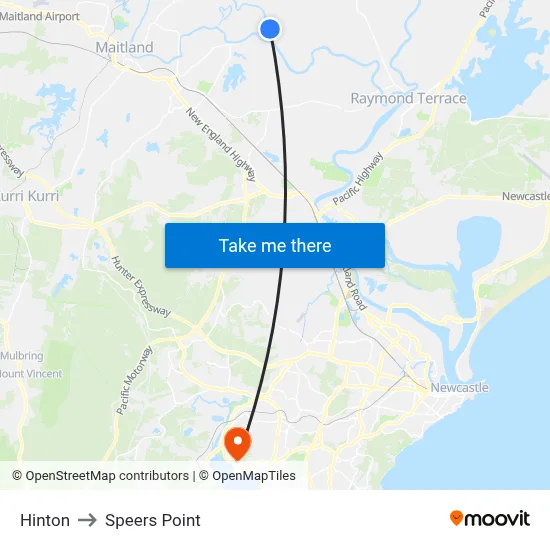 Hinton to Speers Point map