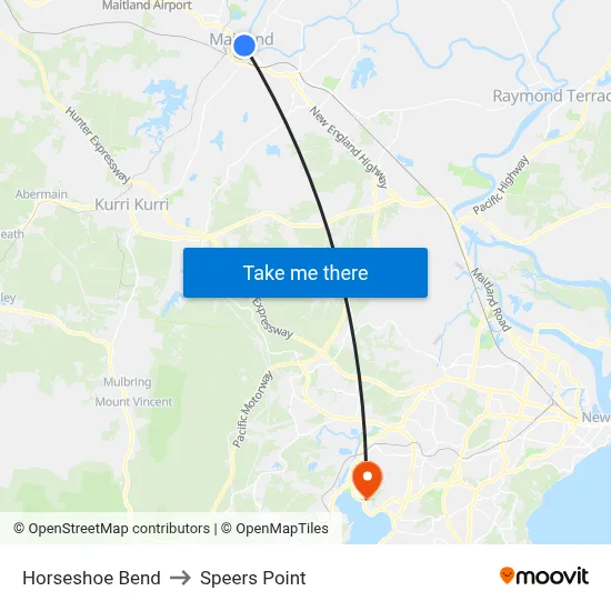Horseshoe Bend to Speers Point map